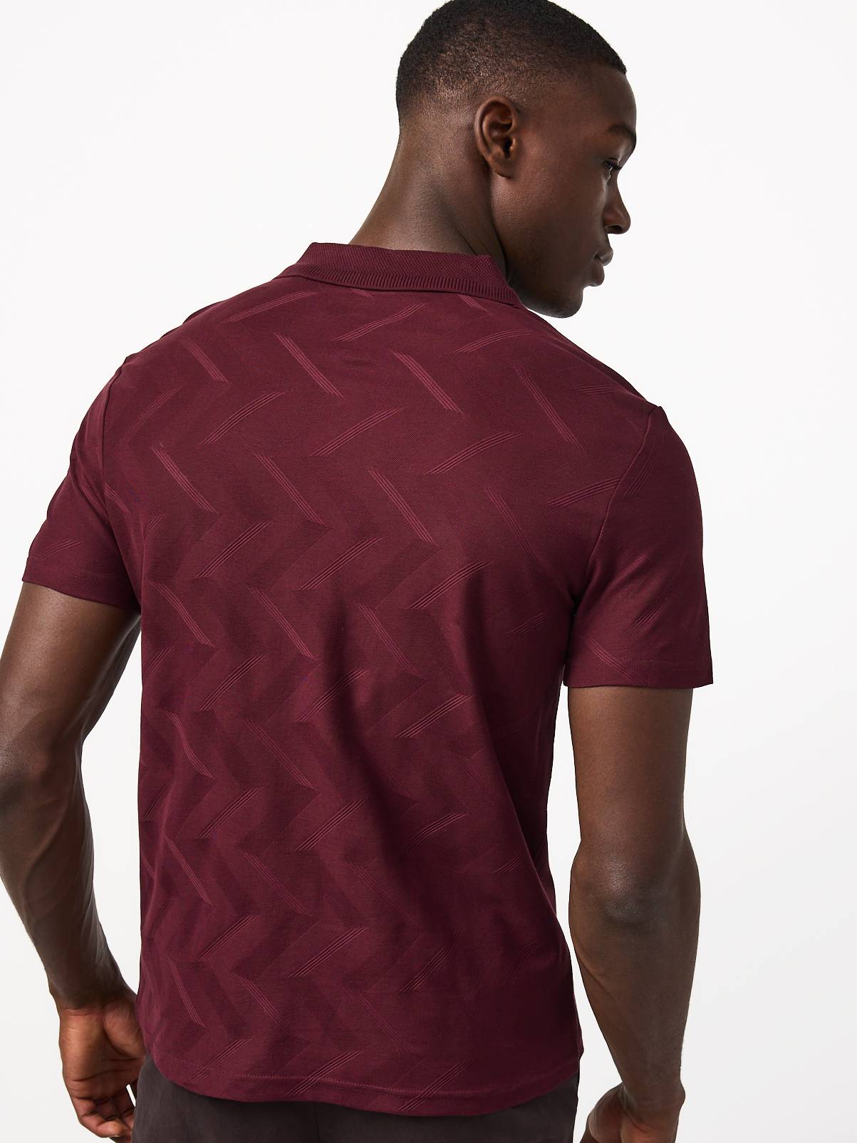 Dark Red Patterned Polo Shirt XXXL - Image 5